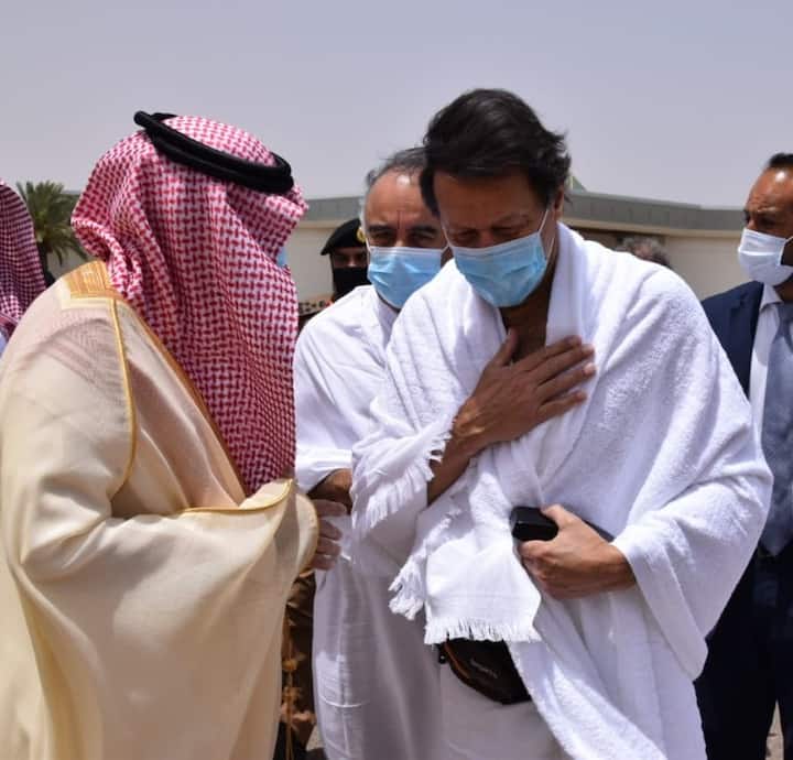 Pakistan Prime Minister Imran Khan on Sunday departed for the holy city of Mecca to perform Umrah with his wife Bushra Bibi. (Image: PMO Pakistan/Twitter)