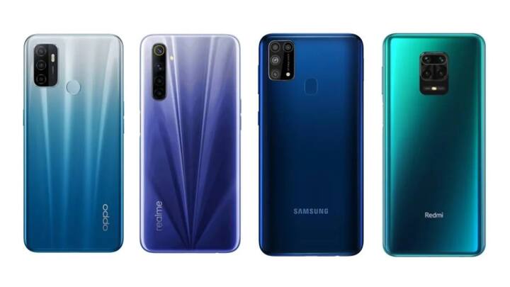 Samsung Galaxy M31- સેમસંગનો આ ફોન કેમેરા મામલામાં ખુબ જબરદસ્ત છે, આમાં 64MP+8MP+5MP+5MPનો રિયર કેમેરા સેટઅપ અને 32 મેગાપિક્સલનો ફ્રન્ટ કેમેરો આપવામાં આવ્યો છે. આ ફોનમાં 6GB રેમ અને 128GB સ્ટૉરેજ છે. 6.4 ઇંચની ડિસ્પ્લે વાળો આ સ્માર્ટફોન દમદાર પ્રૉસેસરની સાથે માર્કેટમાં ઉતારવામાં આવ્યો છે. આની કિંમત 16,499 રૂપિયા છે.