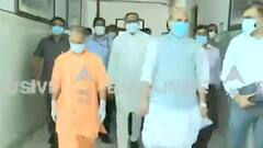 CORONA UPDATE: हज हाउस में बने कोरोना अस्पताल का रक्षा मंत्री राजनाथ और CM योगी ने किया निरीक्षण