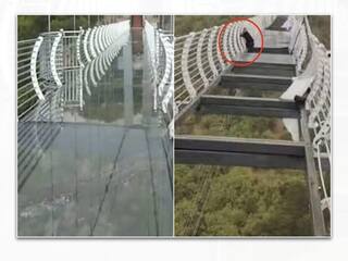 Chinese glass bridge: உடைந்த கண்ணாடி பாலம்.. 100 மீட்டர் உயரம்.. உயிர்பயத்தில் உறைந்த சுற்றுலா பயணி..