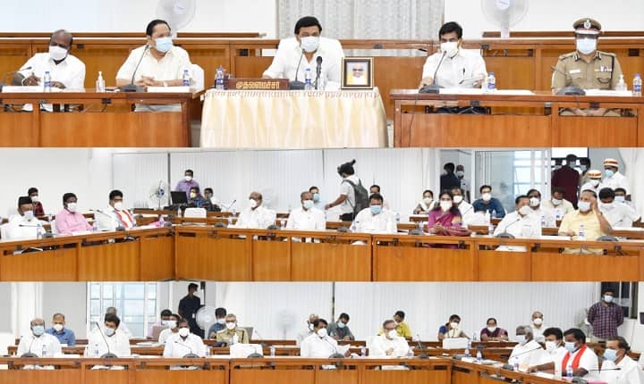 Government to further stringent the lockdown restrictions ’முழு ஊரடங்கை மிகக் கடுமையாக்க முடிவு!’  - முதல்வர் தலைமையிலான அனைத்து கட்சி கூட்டத்தில் ஆலோசனை