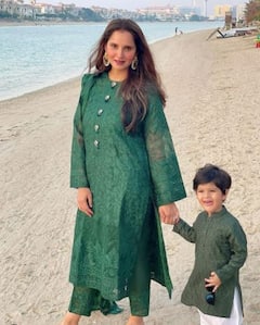 Eid-ul-Fitr 2021: Sania Mirza Looks Gorgeous In Green Twinning With Her Son Izhaan As She Celebrates Eid With Hubby Shoaib Malik In Dubai; SEE PICS