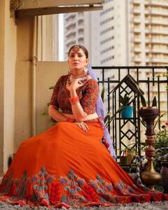 ‘देसी क्वीन’ Sapna Chaudhary ने ऑरेंज लंहगे में ढाया कहर, सोशल मीडिया पर वायरल हुई तस्वीरें