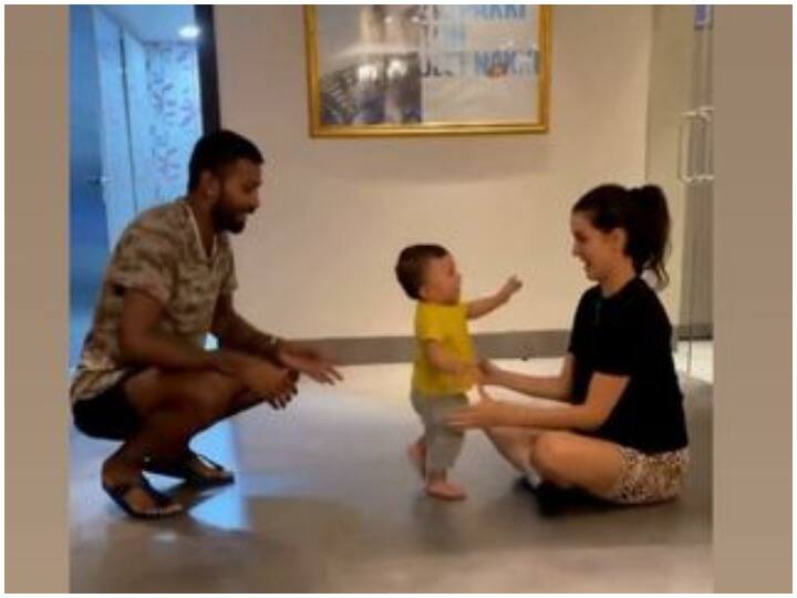 Hardik Pandya और Natasha Stankovic  ने शेयर किया बेटे अगस्तय के First Step का वीडियो, फैन्स ने लुटाया प्यार