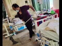 कोरोना पॉजिटिव होने के बावजूद अस्पताल में पोछा लगाते दिखे मिजोरम के मंत्री, तस्वीर हुई वायरल