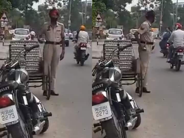 Punjab: Cop Captured Stealing Eggs From Roadside Cart, Gets Suspended; Video Goes Viral WATCH | Punjab: Cop Captured Stealing Eggs From Roadside Cart, Gets Suspended; Video Goes Viral