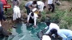 Baramati Diesel : बारामतीच्या गोजुबावी गावात डिझेलचा टॅंकर उलटला, डिझेल भरण्यासाठी नागरिकांची झुंबड
