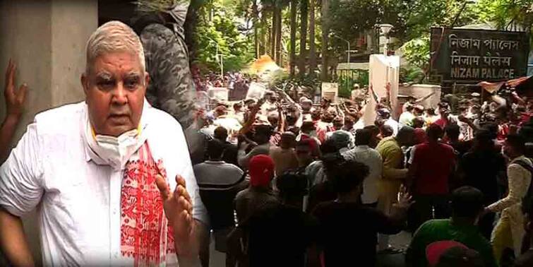 Dhankhar on Narada Case: Jagdeep Dhankhar attacks Mamata Banerjee on twitter over protest in front of Nizam palace Dhankhar on Narada Case: 'নৈরাজ্য চলছে, পুলিশ-প্রশাসন নীরব,' নিজাম প্যালেসের বাইরে ধুন্ধুমারকাণ্ড নিয়ে ট্যুইট রাজ্যপালের