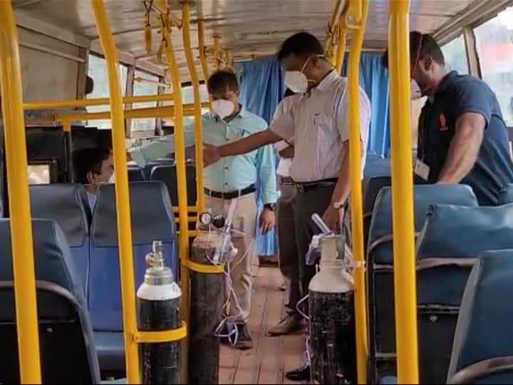 प्रवासी बसमध्येच ऑक्सिजन सिलिंडरची व्यवस्था करून मोबाईल ऑक्सिजन बस तयार करण्यात आली आहे. बसमध्ये ठराविक अंतर सोडून ऑक्सिजन सिलिंडर बसविण्यात आले आहेत.