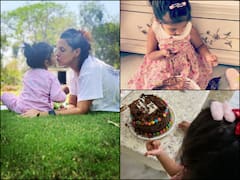 PICS: Neha Dhupia's Daughter Mehr Turns Two-And-A-Half Years Old, Actress Celebrates With Yummy Chocolate Cake