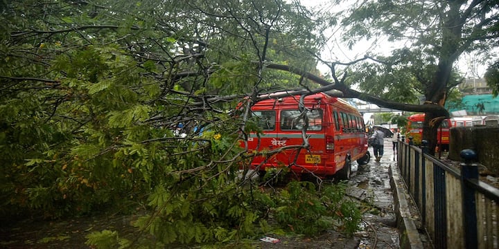 গতরাতে গুজরাতে আছড়ে পড়ার আগে মহারাষ্ট্রে তাণ্ডব চালাল ঘূর্ণিঝড় তওতে।