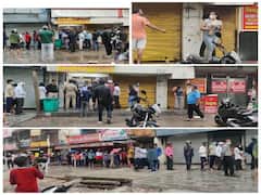 नोएडा में कोरोना के असर से बेखबर दिखे लोग, शराब की दुकानों में दिखी भारी भीड़