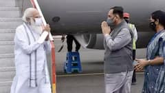 Cyclone Taukate: Visuals of PM Modi's Gujarat visit; CM Rupani present on airport