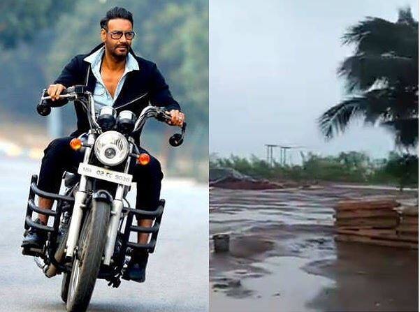 Tauktae Cyclone destroyed  set of Ajay Devgan film Maidan Tauktae Cyclone: ने मचाई अजय देवगन की फिल्म 'मैदान' के सेट पर तबाही, देखें वीडियो