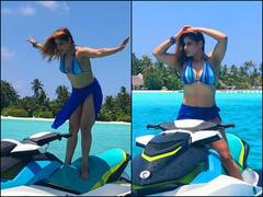 PICS: Bigg Boss 13's Arti Singh Tries To Strike A Pose On Jet Ski In Maldives, Here's What Happens Next