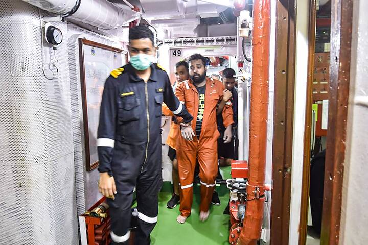 As the toll in the Arabian Sea barge tragedy rose to 37, Maharashtra's ruling Maha Vikas Aghadi (MVA) allies on Thursday demanded that Union Petroleum Minister Dharmendra Pradhan must be held accountable and should quit over the loss of precious human lives. (Image Source: PTI)