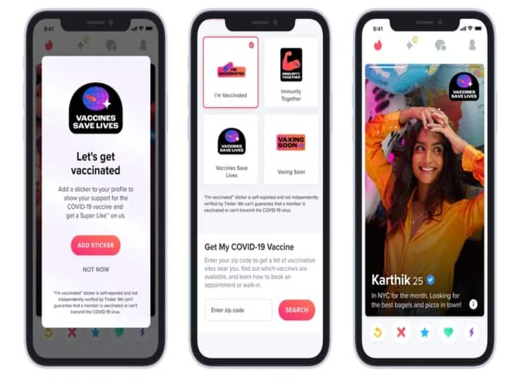 US based Dating apps Tinder and hinge provide discounts for Covid-19 vaccinated people தடுப்பூசி போட்டுக்கிட்டா மட்டும்தான்.. ஆஃபர்ஸ் கொடுத்த Dating Apps