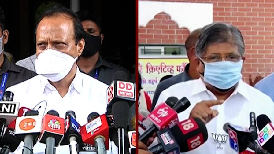 54 आमदारांच्या सह्यांचं पत्र ड्रावरमधून कुणी काढलं? चंद्रकांत पाटलांचा अजित पवारांना खोचक सवाल Chandrakant Patil's criticism of Ajit Pawar over bjp government collapse in single day 54 आमदारांच्या सह्यांचं पत्र ड्रावरमधून कुणी काढलं? चंद्रकांत पाटलांचा अजित पवारांना खोचक सवाल