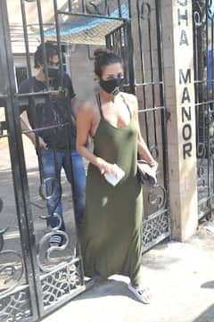 IN PICS | Malaika Arora Slays In A Green Maxi Dress As She Gets Clicked With Son Arhaan Khan In Mumbai