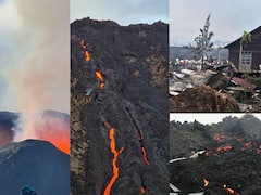 In Pics : ज्वालामुखीतून धगधगता लाव्हारस बाहेर आला आणि सुरु झाला संघर्ष जीव वाचवण्याचा...