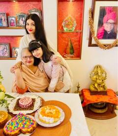 PICS: Aishwarya Rai Celebrates Mother’s 70th Birthday With Cakes, Flowers & Family- Hubby Abhishek Bachchan & Daughter Aaradhya
