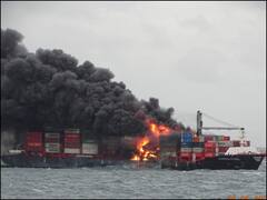 गुजरात से कोलंबो जा रहे मर्चेंट शिप में ब्लास्ट के बाद लगी आग, बुझाने के लिए श्रीलंका ने भारत से मांगी मदद