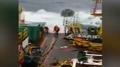 P-305 तराफ्यावरील बचावकार्याचा थरारक व्हिडीओ, खवळलेल्या समुद्रात नौदलाचा लाटांशी सामना