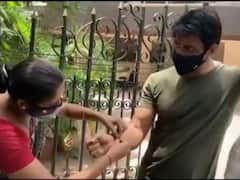 Watch| 'Aap Mere Bhai...': Woman Touches Sonu Sood's Feet After Tying Rakhi To Actor Outside His House