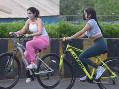 In Pics: कोरोनाकाल में साइकिल लेकर मुंबई की सड़कों पर निकलीं कपूर सिस्टर्स, देखते रह गए लोग