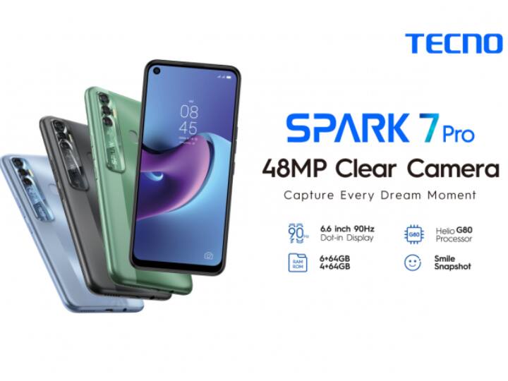 Tecno Spark 7 Pro Triple Rear Cameras Media Tek Helio G80 SoC Launched India Price Specifications Tecno Spark 7 Pro Launch | டெக்னோ ஸ்பார்க் 7 ப்ரோ - விரைவில் வெளியாகும் பட்ஜெட் ஸ்மார்ட் போன்
