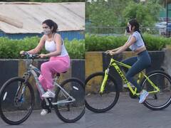 In Pics : मुंबईच्या रस्त्यांवर कपूर कुटुंबातील बहिणींची जोडी सायकलवरुन फेरफटका मारते तेव्हा...