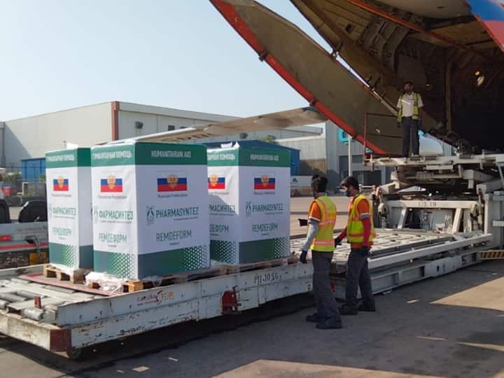 Medical Aid From Russia Arrives At Delhi Airport, Making It The 100th Flight Of International Covid Relief Delhi Airport Unloads 100th Covid Relief Flight In 29 Days Bringing Medical Aid From Russia