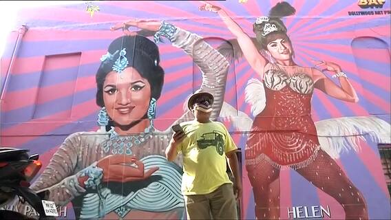 Huge mural of Waheeda Rehman, Asha Parekh and Helen painted in Mumbai