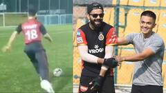 Kohlis viral crossbar challenge: মাইনে একবারে দেবে না কিস্তিতে? বিরাটের সঙ্গে খুনসুটি সুনীলের