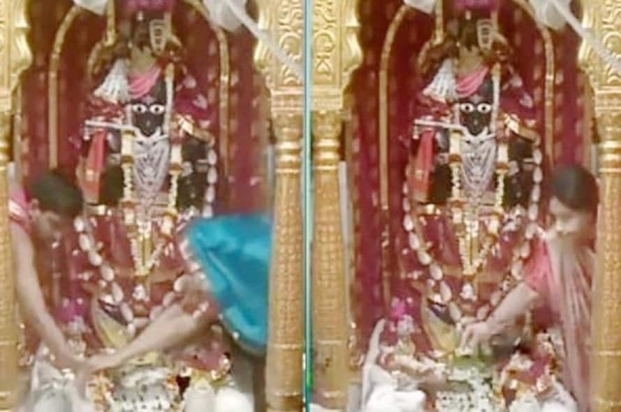 The old tradition of Dakor was broken in the year ડાકોરની વર્ષે જૂની પરંપરા તૂટી, સેવકે પટાવાળાને ધક્કો મારી ઠાકોરજીના સિંહાસન પર 7 મહિલાને લઈ જઈ.....