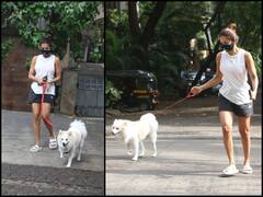 Malaika Arora Photos: अपने पेट डॉग कैस्पर को लेकर बांद्रा में वॉक करती दिखीं मलाइका अरोड़ा, देखें तस्वीरें