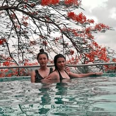 IN PICS | Gauahar Khan Raises OOMPH As She Enjoys A Dip In Swimming Pool