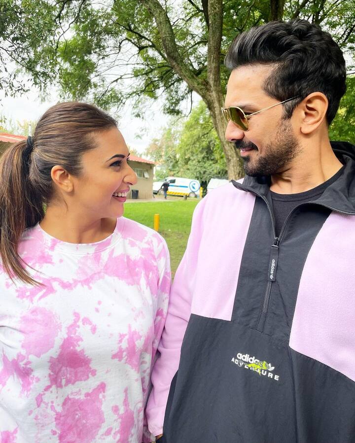 The contestants keep on sharing BTS pictures from their shoot on their social media. Divyanka Tripathi shared some pictures with fellow contestant Abhinav Shukla on her Instagram and wrote, “When Strawberry meets Black Current...” (Image courtesy - @divyankatripathidahiya/Instagram)