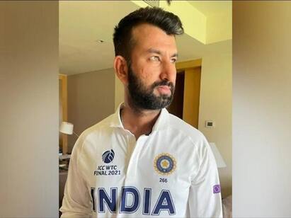 India team with their new retro jersey ifor  WTC, Chesteshwar Pujara revealed India Jersey for WTC: இந்திய அணியின் புதிய ரெட்ரோ ஜெர்சி - அசத்தல் லுக்கில் புஜாரா!