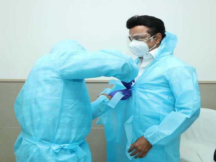 cm stalin inspected corona patients care in esi hospital in coimbatore கவச உடையில் நலன் விசாரிப்பு, பெண்கள் மனு, ஆம்புலன்ஸ் சேவை தொடக்கம் : முதல்வர் ஆய்வின் முழு தகவல்