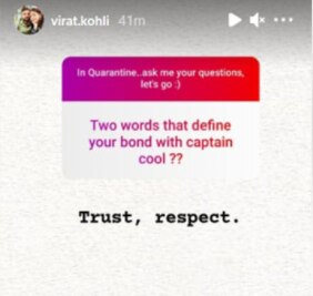 Virat Kohli Defines His Relationship With MS Dhoni In Just Two Words 