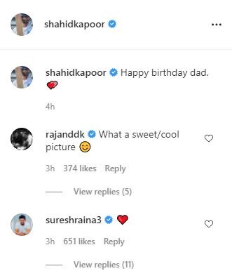 Shahid Kapoor Wishes Dad Pankaj Kapur With Cute Post On Birthday; Mira Rajput Shares Happy Pic