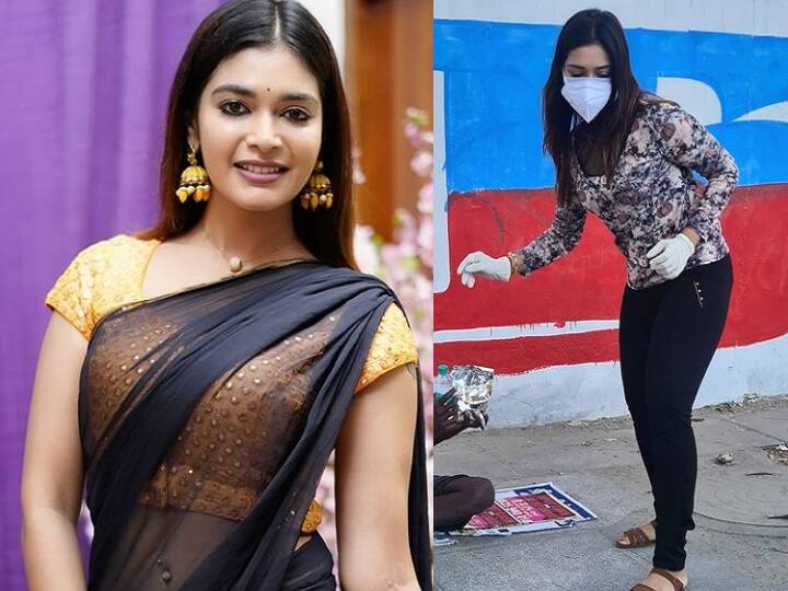 cook with comali fame actress dharsha gupta help helpless people Dharsha gupta | தனி வீடு.. இலவச உணவு.. 'குக் வித் கோமாளி' தர்ஷா குப்தாவின் லாக்டவுன் உதவி!