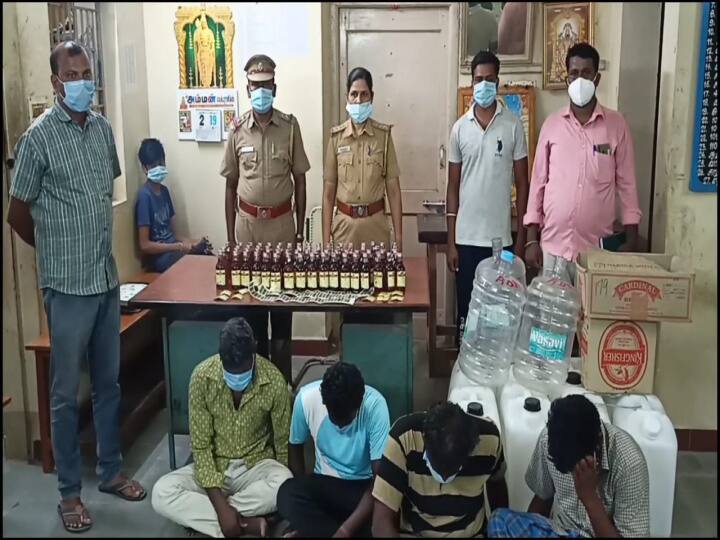 tvmalai vanthavasi liquor arrested tasmark brand  eriliquor 4youths கள்ளச்சாராயத்தை பிராந்தியாக மாற்றும் ஆராய்ச்சி; 4 பேர் கைது