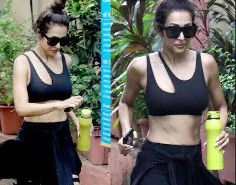 इस तस्वीर में आप साफ तौर पर मलाइका की बैली पर प्रेग्नेंसी का बाद आने वाले स्ट्रेच मार्क्स देख सकते हैं.