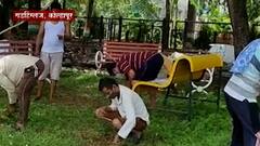 Be Positive Kolhapur : कोल्हापूर गडहिंग्लज विलगीकरण केंद्रात योगाचे धडे, मैदानात फुलवली बाग!