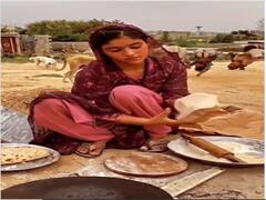 रोटियां बनाते हुयी इस लड़की का वीडियो हुआ वायरल, लड़की को बॉलीवुड अभिनेत्रियों से हो रही तुलना