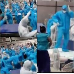 मुंबईः गोरेगांव के नेस्को कोविड सेंटर के पूरे हुए एक साल, हेल्थ केयर वर्कर्स ने डांस कर मनाया जश्न