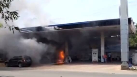 ભાવનગર: પેટ્રોલ પંપમાં આગ, કોઈ જાન હાનિ નહીં