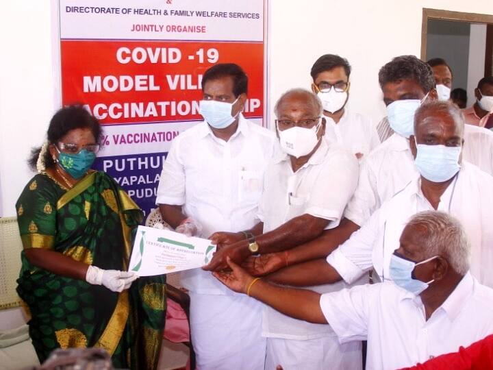 Governor who issued the Model Village Certificate by paying 100 per cent vaccination in Puducherry புதுச்சேரி : 100 சதவீதம் தடுப்பூசி : முன்மாதிரி கிராமம் என சான்று வழங்கிய துணைநிலை ஆளுநர்!